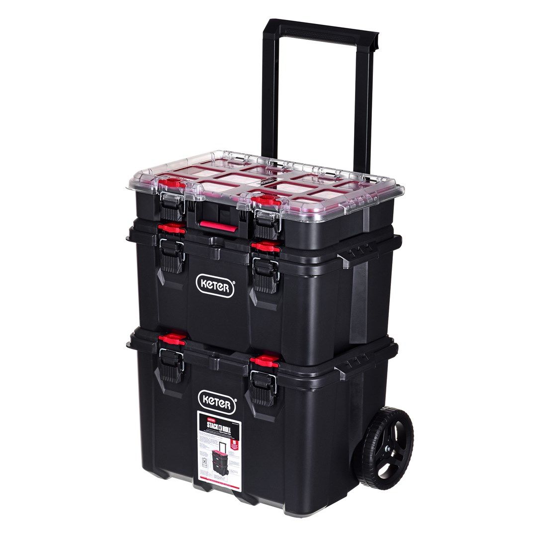 Set Of 3 Stack N Roll Boxes KETER