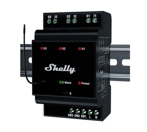 Shelly Qubino Wave Pro 3 3-Channel Din Z-Wave Bus Relay