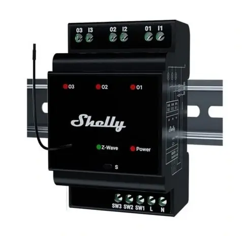 Shelly Qubino Wave Pro 3 3-Channel Din Z-Wave Bus Relay