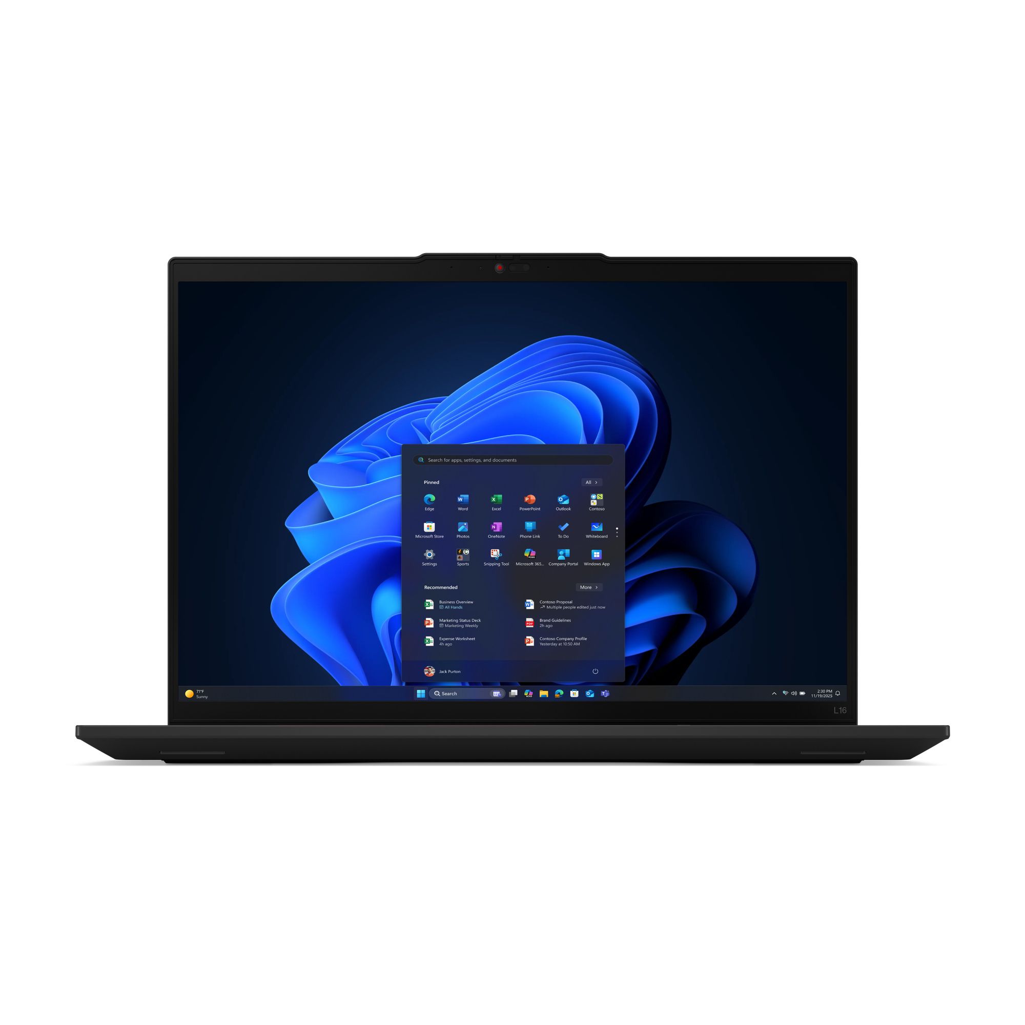 Lenovo ThinkPad L16 Gen 2 (Intel) Intel Core Ultra 7 255U Laptop 40.6 cm (16") WUXGA 32 GB DDR5-SDRAM 1 TB SSD Wi-Fi 6E (802.11ax) Windows 11 Pro German Black