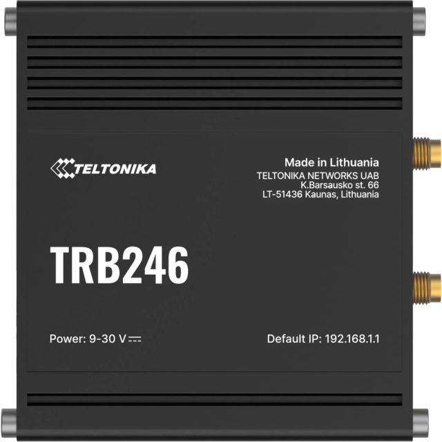 Teltonika Industrial router, IoT LTE gateway TRB246 Cat 4, 1x RJ45 100Mb/s, IP30