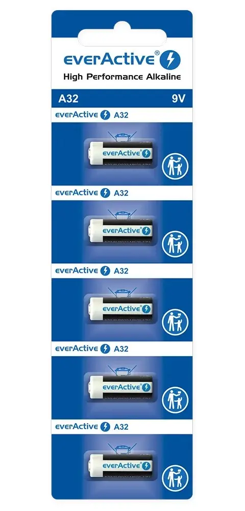 Alkaline Batteries To A Car Remote A32/32A 9V Blister 5 Pcs.