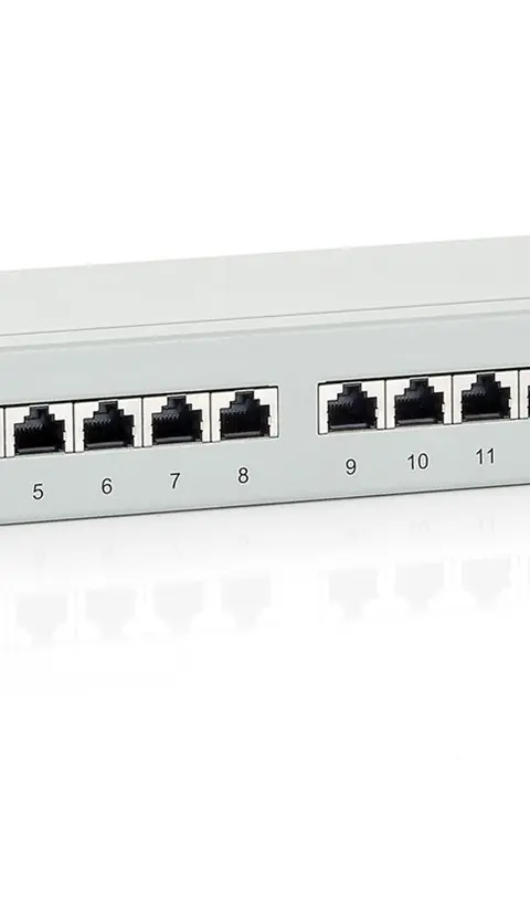 Equip 16-Port Cat.6 Shielded Patch Panel, Light Grey