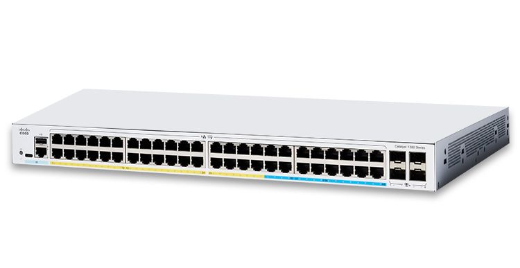Cisco Catalyst 1300-48FP-4X Managed Switch, 48 Port GE, Full PoE, 4x10GE SFP+, Limited Lifetime Protection (C1300-48FP-4X)