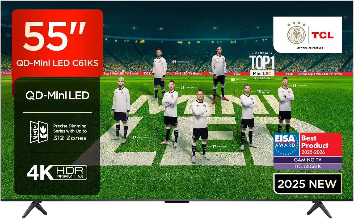 TCL Q7 55C61KS TV 139.7 cm (55") 4K Ultra HD Smart TV Wi-Fi Metallic