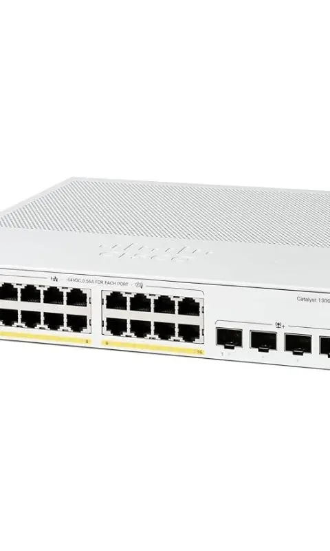 Cisco Catalyst 1300-16P-4X Managed Switch, 16 Port GE, PoE, 4x10GE SFP+, Limited Lifetime Protection (C1300-16P-4X)