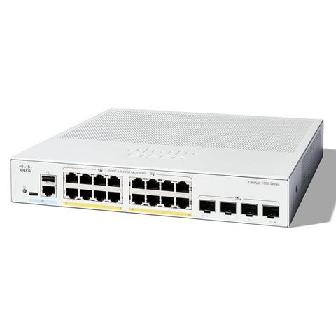 Cisco Catalyst 1300-16P-4X Managed Switch, 16 Port GE, PoE, 4x10GE SFP+, Limited Lifetime Protection (C1300-16P-4X)