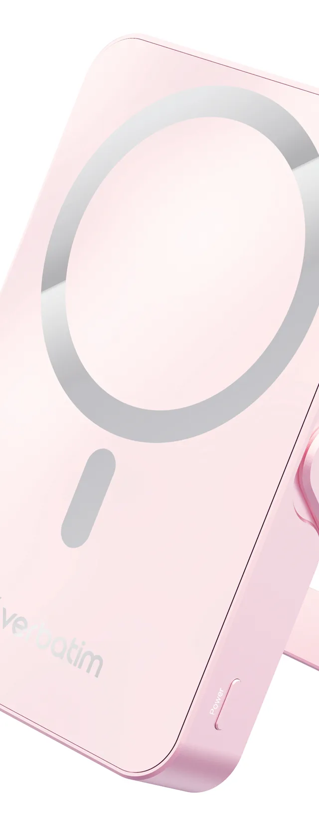 Verbatim Charge 'n' Go Magnetic Wireless Power Bank with stand - 10000 mAh Pink