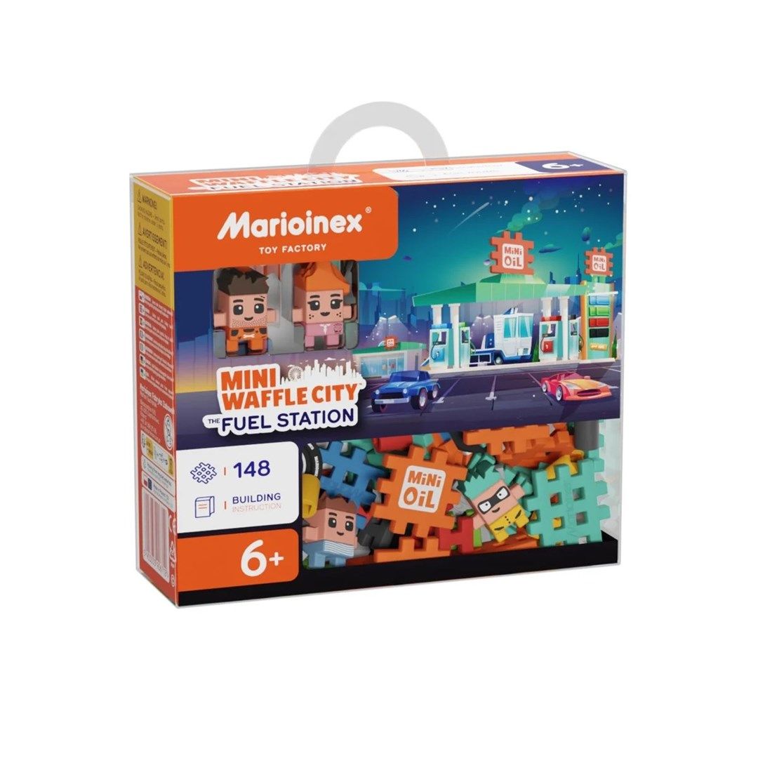 MARIOINEX Mini Waffle City Building Blocks Petrol Station 148 Pieces