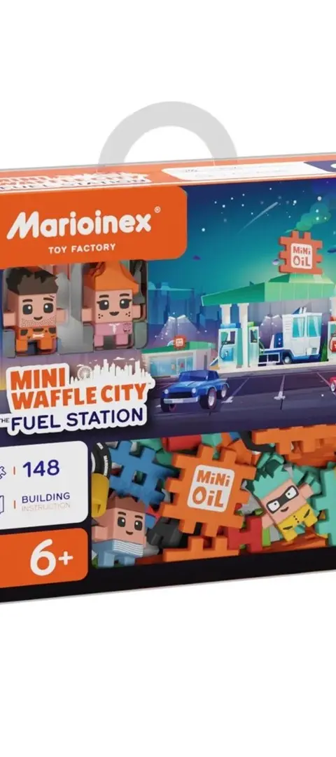 MARIOINEX Mini Waffle City Building Blocks Petrol Station 148 Pieces
