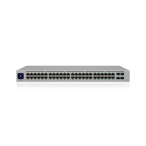 Ubiquiti UniFi USW-48-POE network switch Managed L2 Gigabit Ethernet (10/100/1000) Power over Ethernet (PoE) 1U Stainless steel