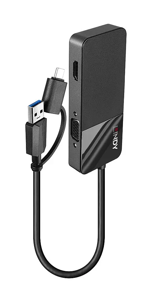 Lindy 43354 laptop dock/port replicator USB 3.2 Gen 1 (3.1 Gen 1) Type-A + Type-C Black
