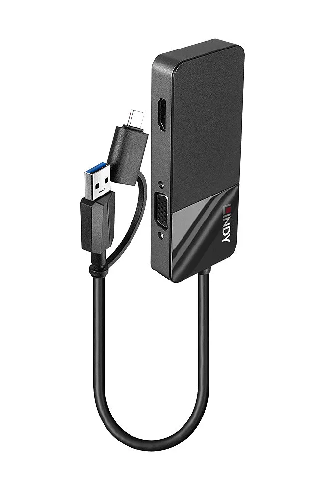 Lindy 43354 laptop dock/port replicator USB 3.2 Gen 1 (3.1 Gen 1) Type-A + Type-C Black
