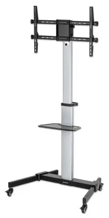 Manhattan Trolley Mount Stand for TV & Monitors, For screens: 37" to 86", -10 to 5° Tilt, 90° Rotation, VESA compatibility: all between 200x200 to 600x400mm - check the dimensions of the four mounting holes on back of screen to ensure it fits, Max 50kg, Bracket