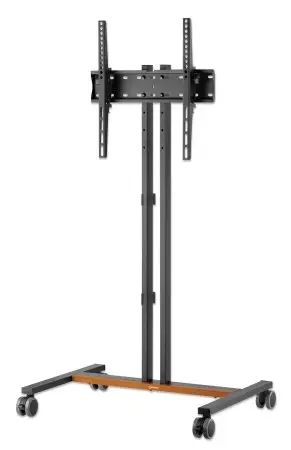 Manhattan Trolley Mount Stand for TV & Monitors, For screens: 34" to 55", VESA compatibility: all between 200x200 to 400x400mm - check the dimensions of the four mounting holes on back of screen to ensure it fits, Max 35kg, Height-adjustable to four levels, Bracket