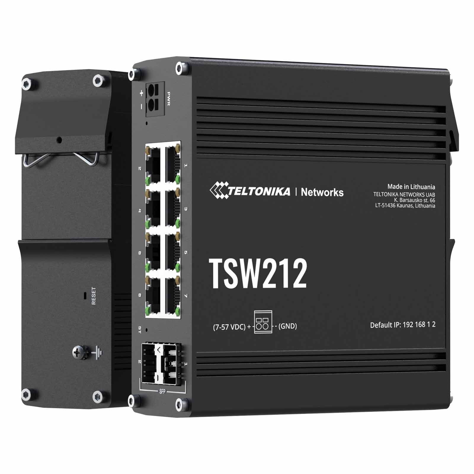 Teltonika TSW212 Managed L2 Gigabit Ethernet (10/100/1000) Black