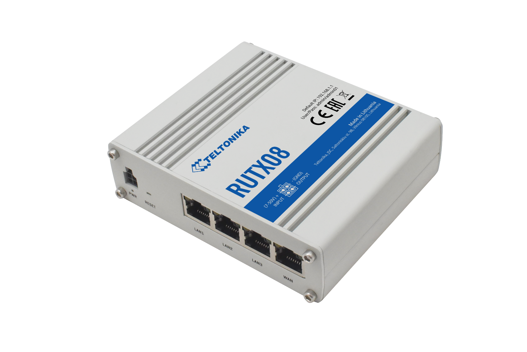 Teltonika RUTX08 wired router Gigabit Ethernet Stainless steel