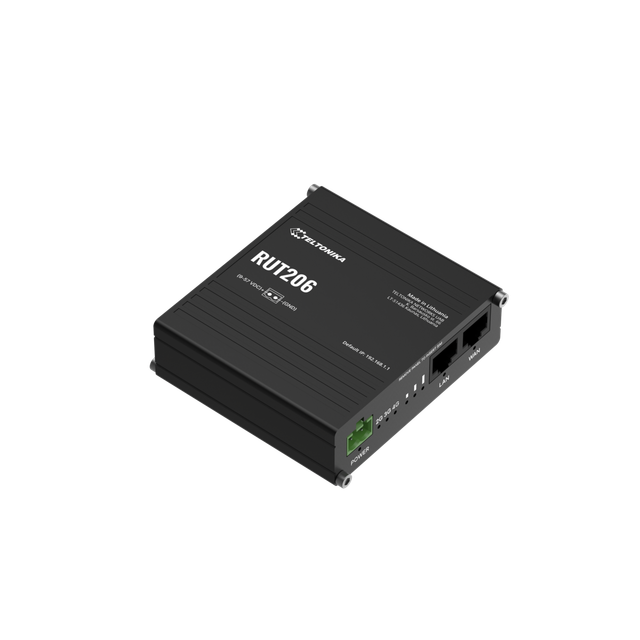 Teltonika RUT206 INDUSTRIAL wireless router Fast Ethernet Single-band (2.4 GHz) 4G Black