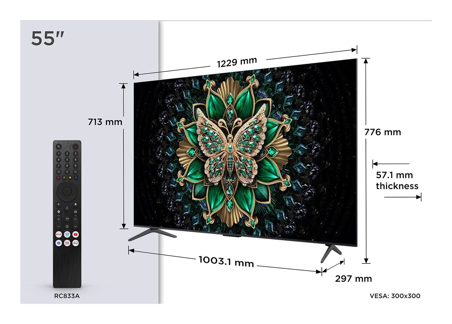 TCL C6K 55C6K TV 139.7 cm (55") 4K Ultra HD Smart TV Wi-Fi Metallic