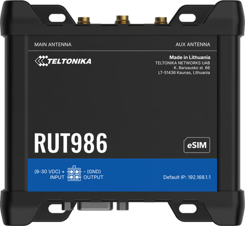 TELTONIKA RUT986 CAT4 LTE Router Dual SIM Und ESIM, RS232/485