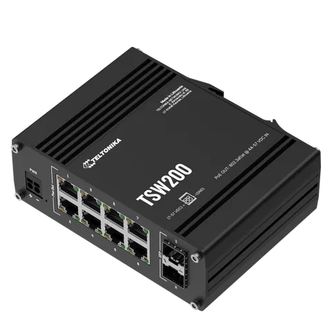 Teltonika TSW200 Unmanaged Gigabit Ethernet (10/100/1000) Power over Ethernet (PoE) Black