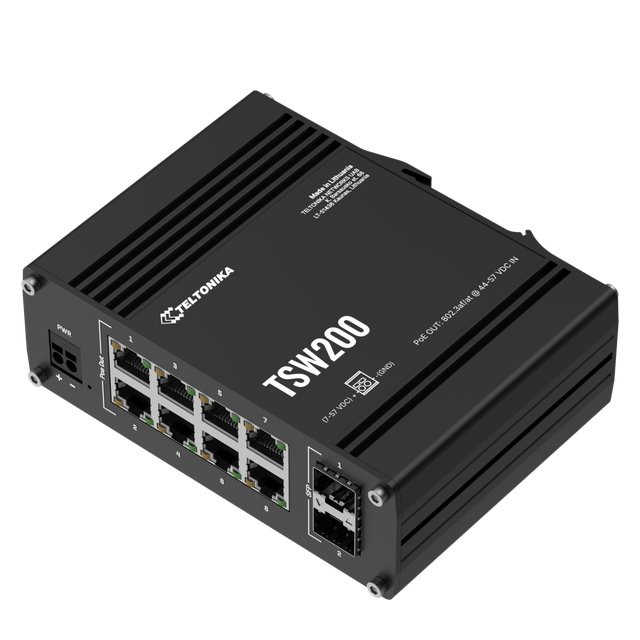 Teltonika TSW200 Unmanaged Gigabit Ethernet (10/100/1000) Power over Ethernet (PoE) Black