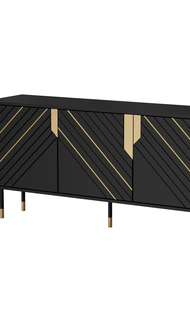 Cama 3D MOUNTAIN Chest Of Drawers 154x40x72 Black Gold