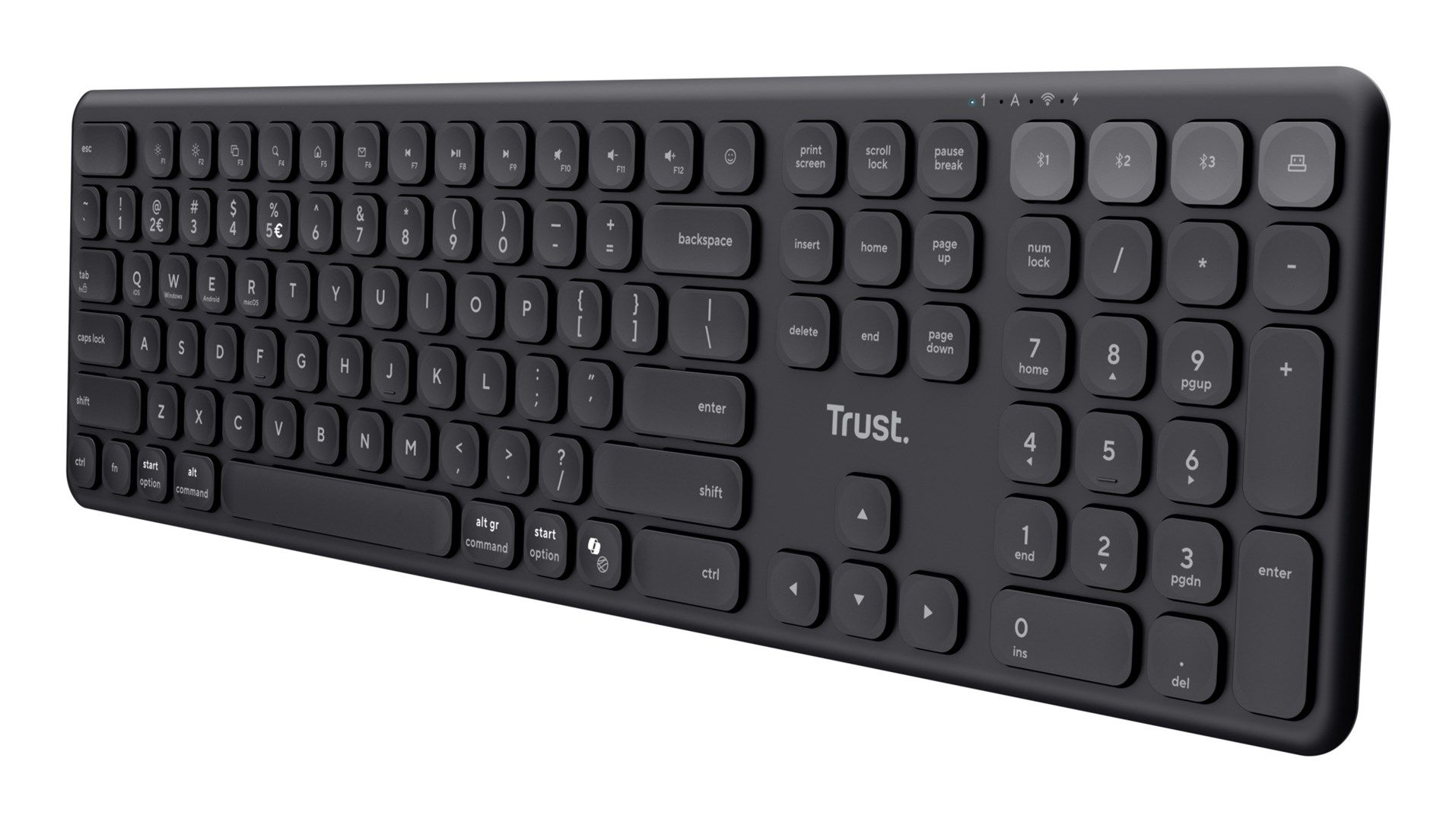 Trust Vaiya keyboard Universal USB + RF Wireless + Bluetooth US English Black
