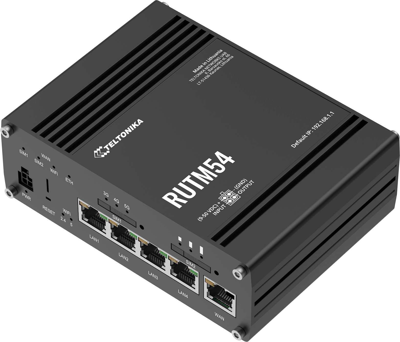 Teltonika RUTM54 wireless router Gigabit Ethernet Dual-band (2.4 GHz / 5 GHz) 5G Black