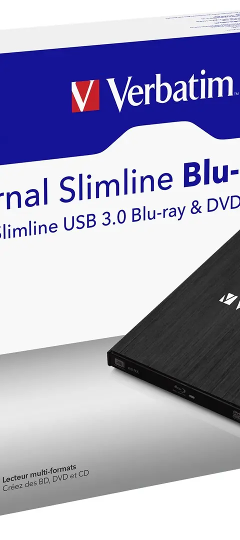 Verbatim External Slimline optical disc drive Blu-Ray RW Black