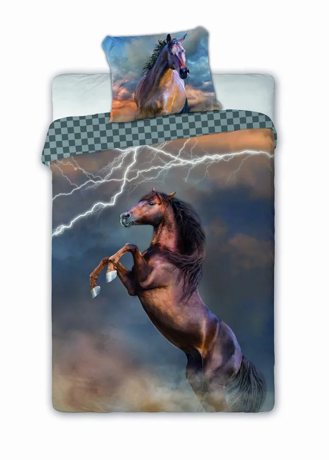 HORSES PIORUN Youth Bedding 140x200cm Pillow 70x90cm