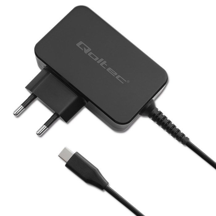 Qoltec 52386 GaN POWER PRO Charger 1xUSB-C 65W 5-20V 3-3.25A Black