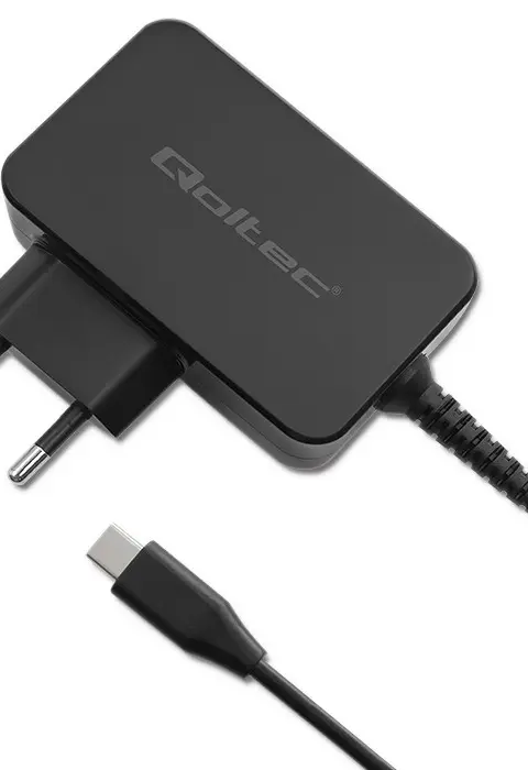 Qoltec 52386 GaN POWER PRO Charger 1xUSB-C 65W 5-20V 3-3.25A Black