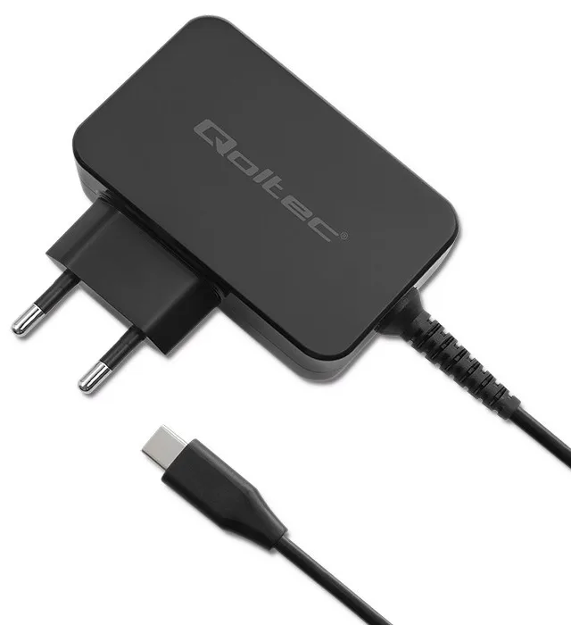 Qoltec 52386 GaN POWER PRO Charger 1xUSB-C 65W 5-20V 3-3.25A Black