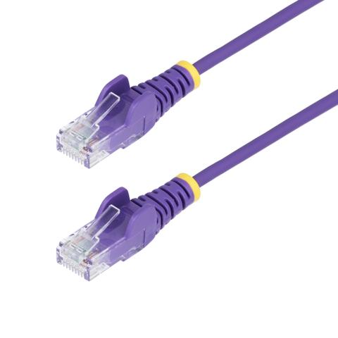 StarTech.com 1m Purple Slim CAT6 Ethernet Cable, Snagless, 100W PoE, UTP, LSZH, 28AWG Pure Bare Copper Wire, Slim RJ45 Network Patch Cord w/Strain Reliefs, Individually Tested