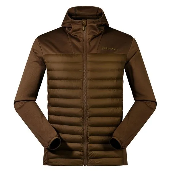 Men'S Berghaus Vaskye Hooded Hybrid Jacket Size L Brown