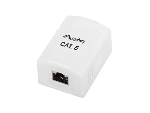 SURFACE SOCKET CAT.6 1X RJ45 SHIELDED WHITE LANBERG