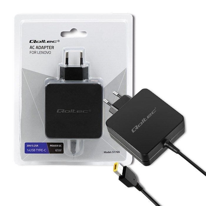 Qoltec 51766 power adapter/inverter Indoor 65 W Black