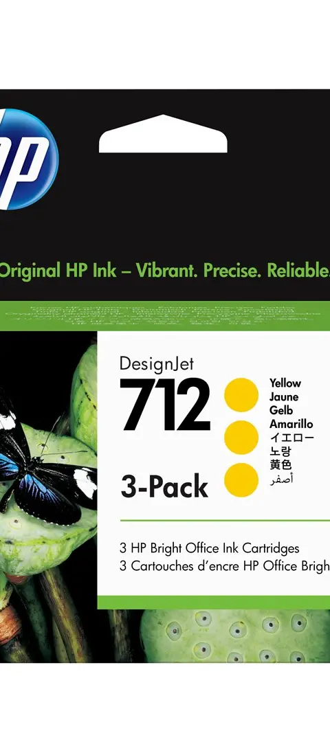HP 712 3-pack 29-ml Yellow DesignJet Ink Cartridge