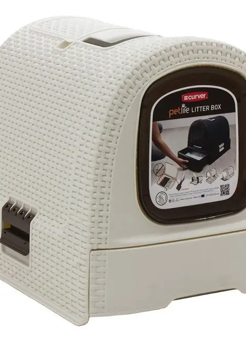 CURVER - Cat Litter Box - Cream/Brown