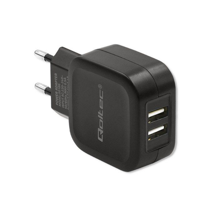 Qoltec 50186 mobile device charger Smartphone, Tablet Black AC Indoor