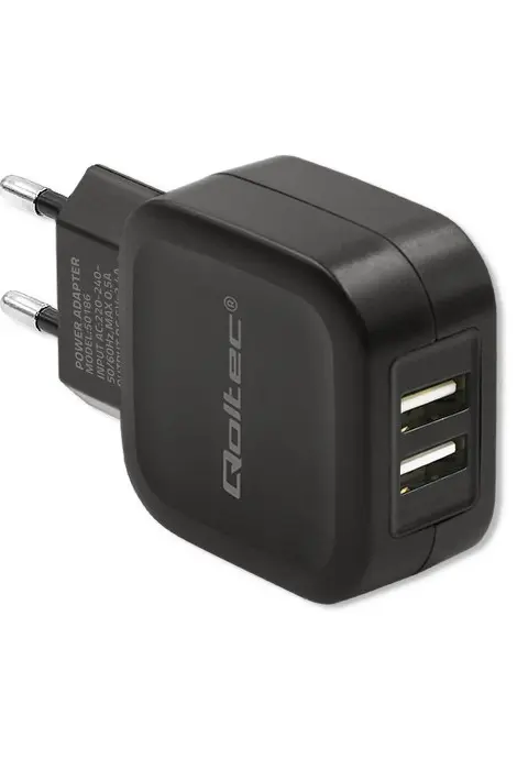 Qoltec 50186 mobile device charger Smartphone, Tablet Black AC Indoor