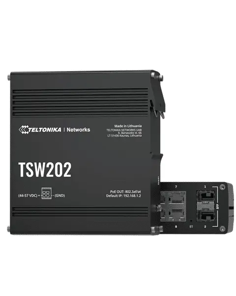 TSW202 - MANAGED - 8 X PORT POE+ SWITCH WITH 2 X SFP PORTS FOR FIBRE OPTIC COMMUNICATION