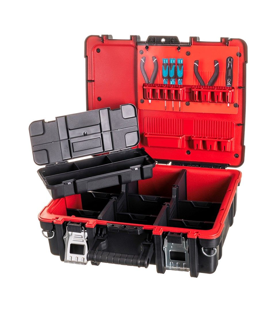 Keter 237003 Equipment Case Hard Shell Case Black Red
