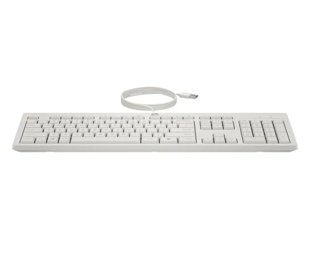 HP 225 Wired Mouse and KB G2 CWH Belgium - English localization AZERTY - Maus - AZERTY keyboard Mouse included Office USB White
