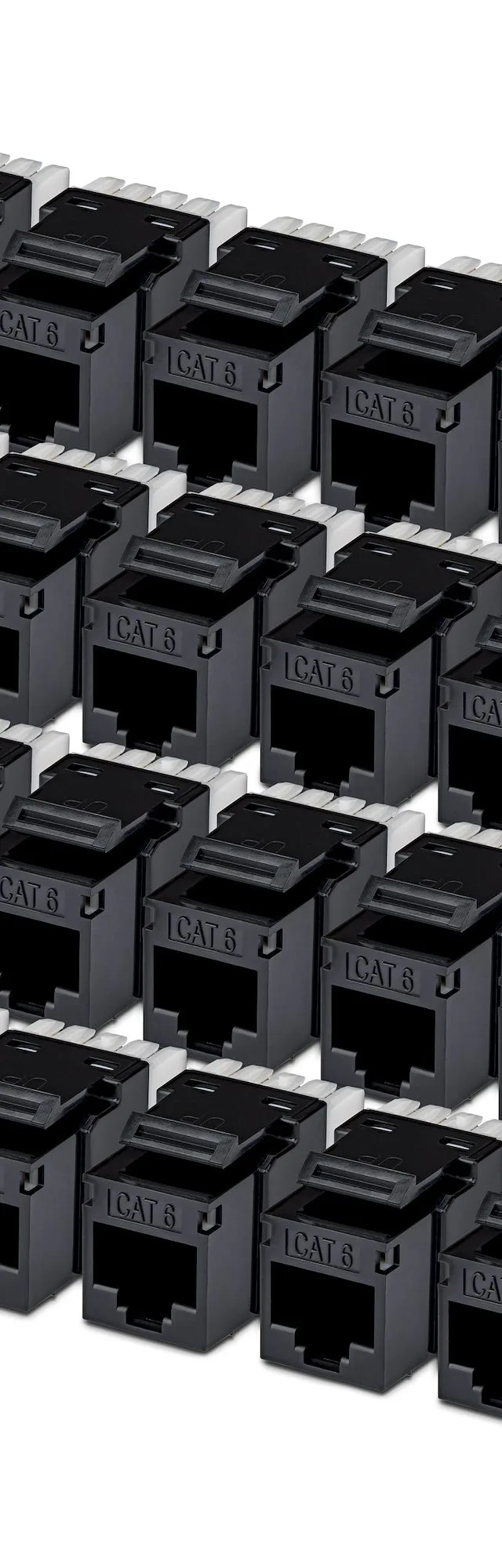 StarTech.com Cat6 Keystone Jack, 24-Pack RJ45 Ethernet Keystone Jacks, UTP Cat6 Wall Jack, 180-Degree 110 Punch Down, Black