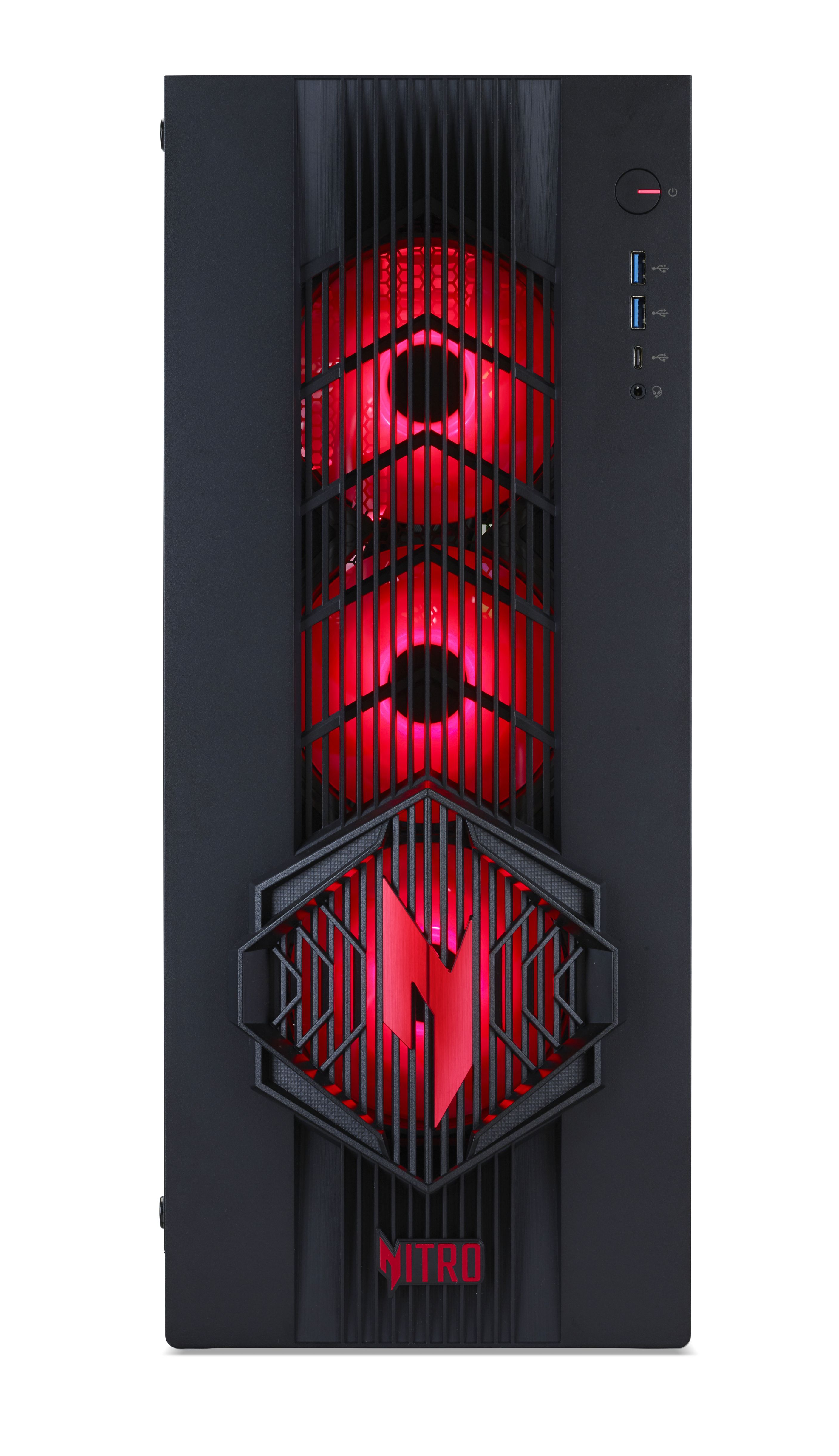 Acer NITRO 70 AMD AMD Ryzen™ 7 9800X3D 32 GB DDR5-SDRAM 1 TB SSD NVIDIA GeForce RTX 5070 Windows 11 Home Tower PC Black
