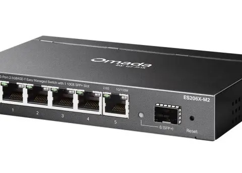 TP-Link Omada ES206X-M2 network switch Managed L2 2.5G Ethernet (100/1000/2500) Desktop/Wall-Mounting Black