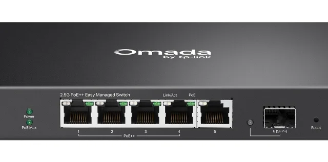 TP-Link ES206XPP-M2 network switch Managed L2 2.5G Ethernet (100/1000/2500) Power over Ethernet (PoE) Desktop/Wall-Mounting Black