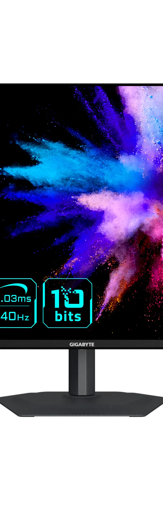 GIGABYTE GO27Q24A 27” OLED 2K QHD Gaming Monitor- 2560 x 1440, 240Hz, 0.03ms, 400 cd/m², FreeSync Premium, G-Sync Compatible, HDMI 2.1, Displayport 1.4